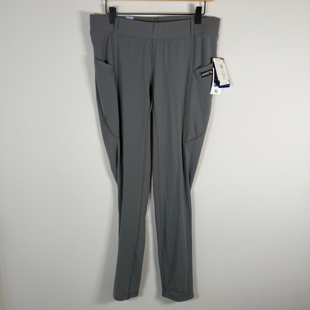 NEW Kerrits Riding Leggings Tights Pants XL Grey Rubber Grip Equestrian Riding